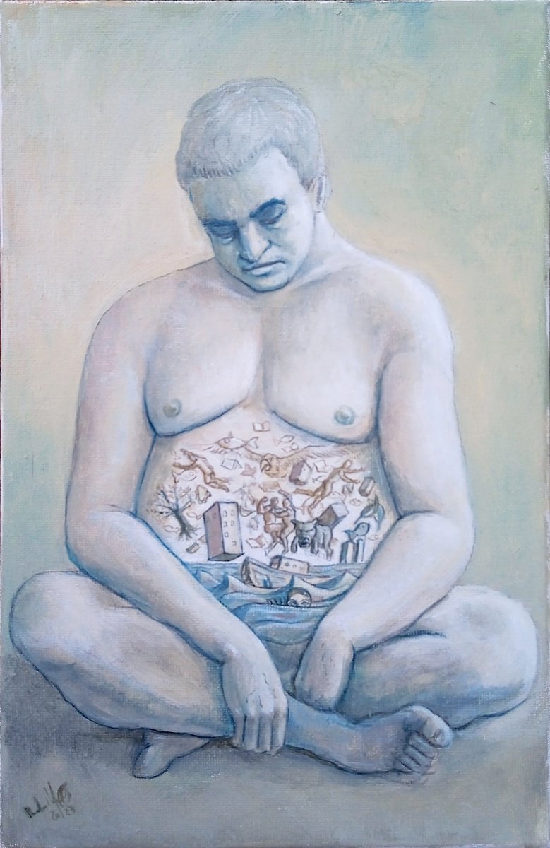 Surrealistic Oil Painting , The Pot By Paolo Beneforti, 8 X 12, Artwork For Sale On Artfinder