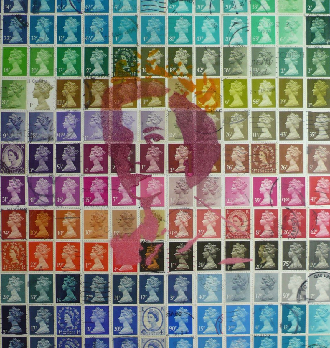 Reserved for B - The Queen, Platinum Jubilee Postage Stamp Collection  Collage by Gina Ulgen