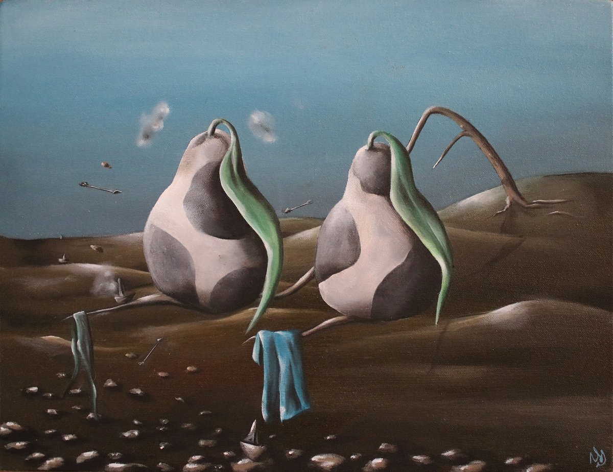 Surrealistic Still Life Oil Painting By Vanessa T Stefanova, 16 X 12", No Magic, Original Artwork