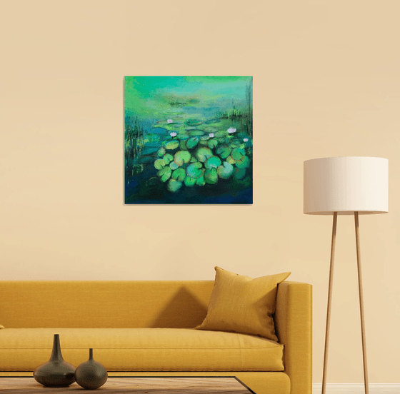 Water Lily Pond ! Comtemporary Abstract Art