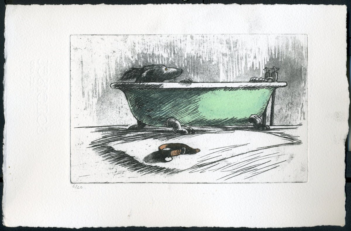 Illustrative Animal Etchings & Engravings By Kevin Maddison, 11 X 7", Just Chilling, Original Artwork