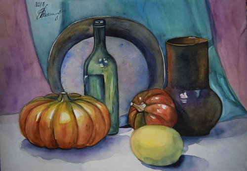 Pumpkins still life by Tatyana Vasylieva
