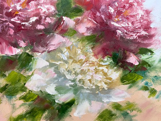 Embracing peonies
