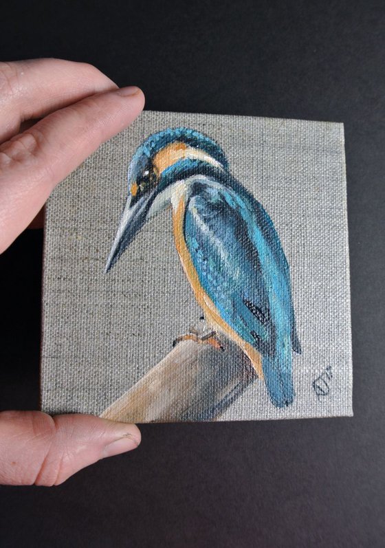 Kingfisher Bird Artwork, Framed and Ready to Hang