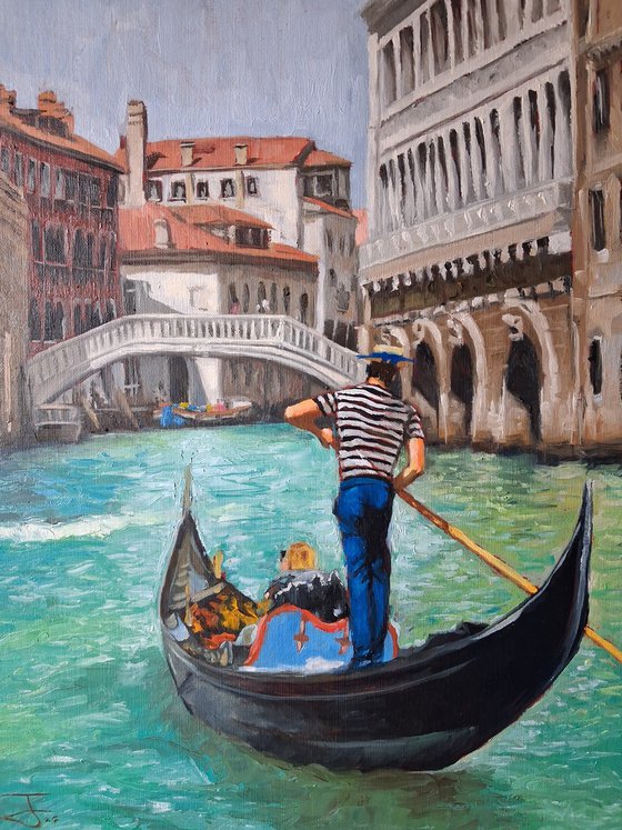 The Gondola ride through Venice
