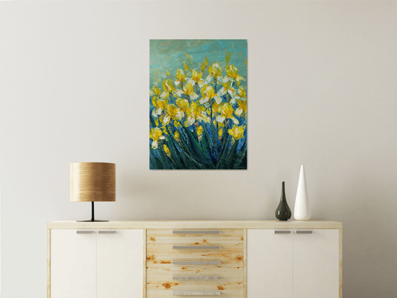 Yellow Irises 60x80cm