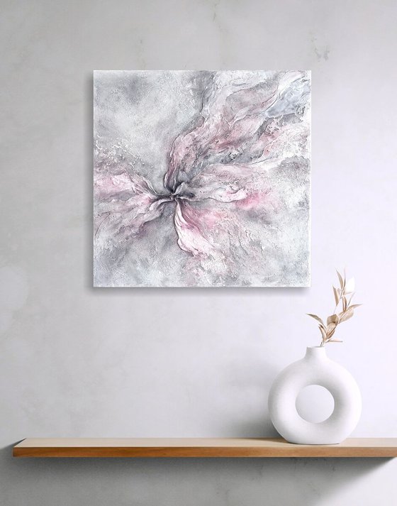 Floral textured art diptych