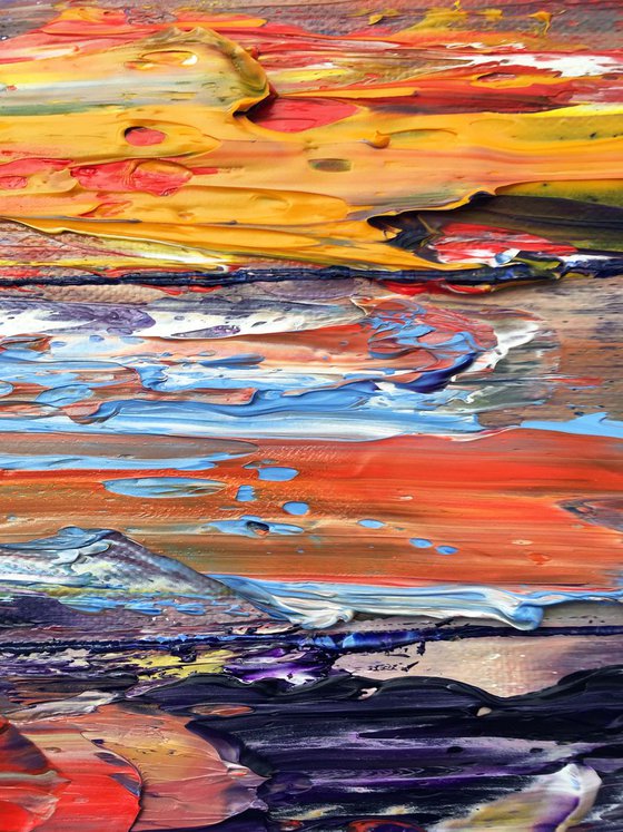 "All Structures Are Unstable" - Original Highly Textured PMS Abstract Oil Painting On Canvas - 36" x 18"