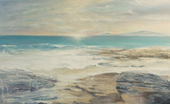 "Seashore" Blue seascape oil art