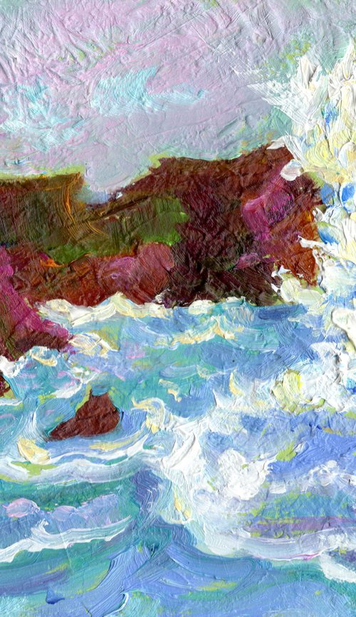 Pembroke Coast, Small Seascape by Mary Kemp