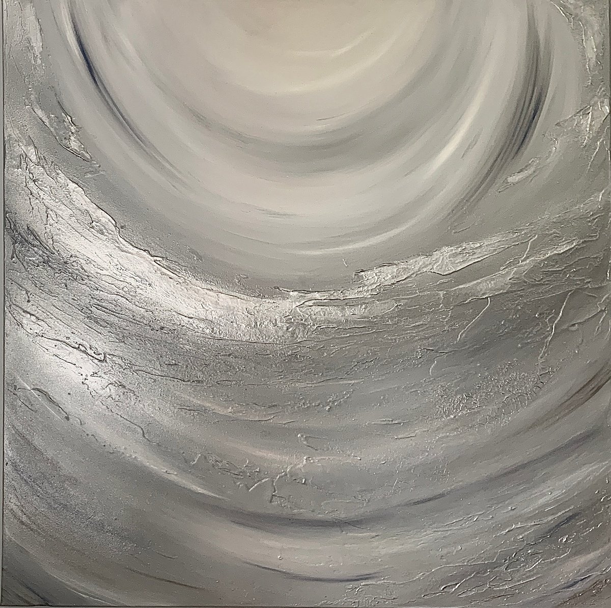 Silver Seas -  XL Abstract by Sarah Berger