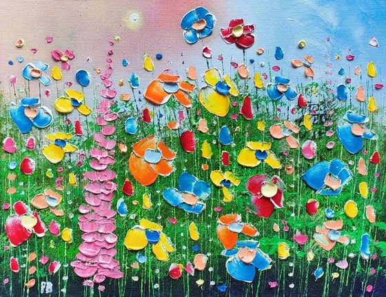 "Spring Meadow Flowers in Love"