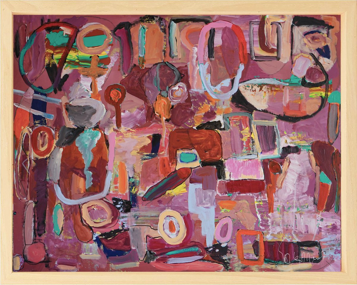 Organic Abstract Acrylic Painting By Geert Lemmers Fpa, 41 X 33, In The Land Of Our Mothers 27, Original Artwork