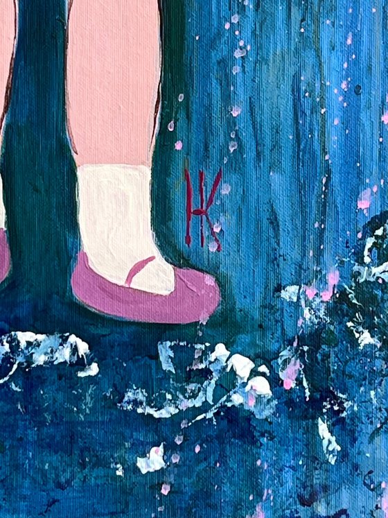 Girl Flamingo Painting