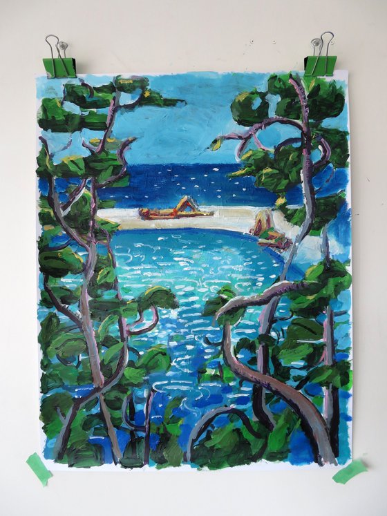 Swimming Pool view through the trees