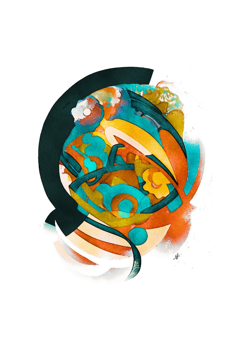 Abstract Botanical Giclee Print By Carla Sa Fernandes, 12 X 17, Bb15.S3, Original Artwork