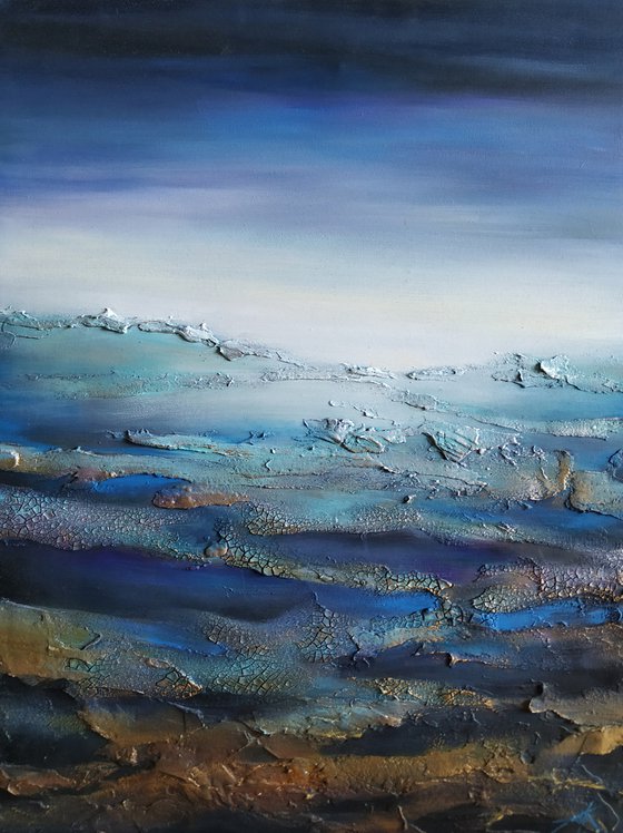 Deep blue - abstract painting, abstract art, abstract painting, abstract seascape