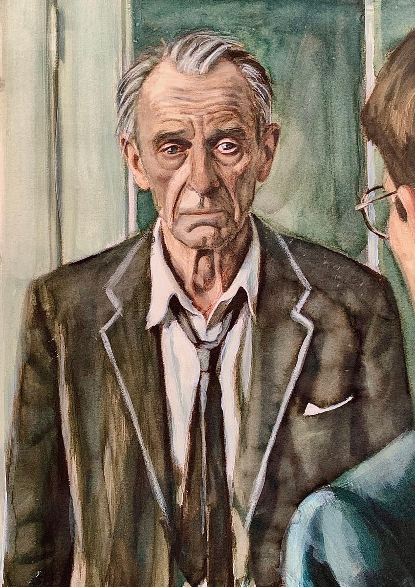 Impressionistic Portrait Painting By Sinisa Alujevic, 11 X 17", Don