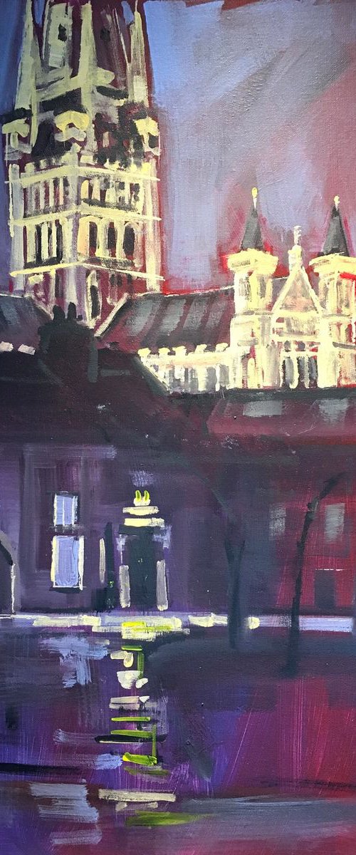 Norwich Cathedral, Nocturne. by Tom Cringle