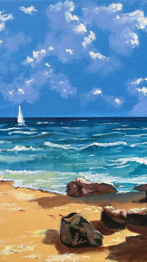 Seascape Serenity by the Seashore by Gordon Bruce