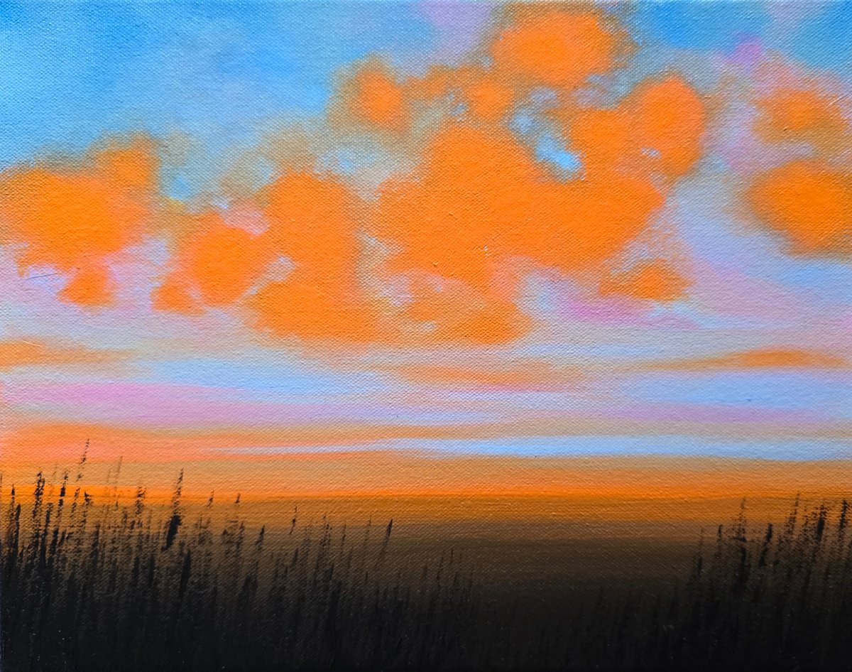 Impressionistic Landscape Oil Painting By Faith Patterson, 14 X 11, Peaceful Afternoon, Original Artwork