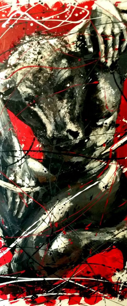 "Desperatis II ", original acrylic painting on canvas ,large format:80x120x3cm, ready to hang by Elena Kraft