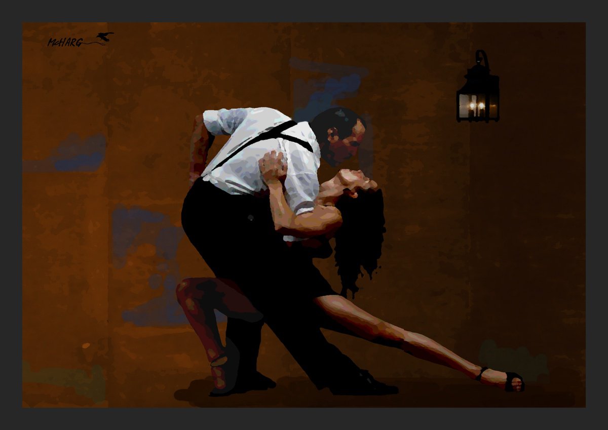 Expressive Portrait Painting By Joe Mcharg, 41 X 29, Tango #6, Original Artwork