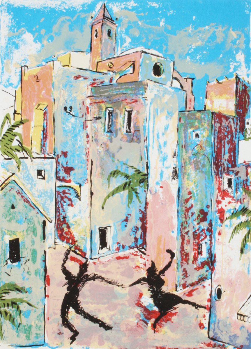 Portrait Screenprint By Graham Cooke, 10 X 13, Happy Day, Original Artwork