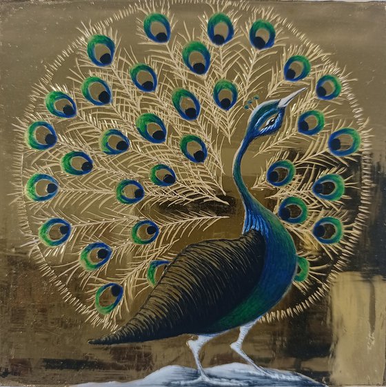 Blue-green Peacock