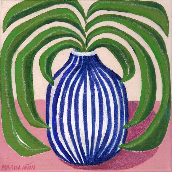 Vase with Blue Stripes