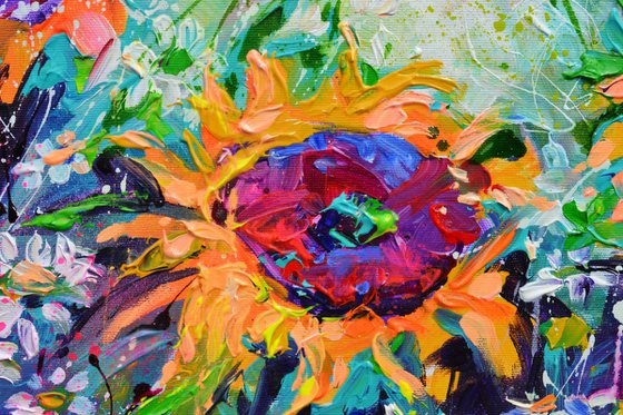 Sunflowers Swirls - Wild Flowers Field