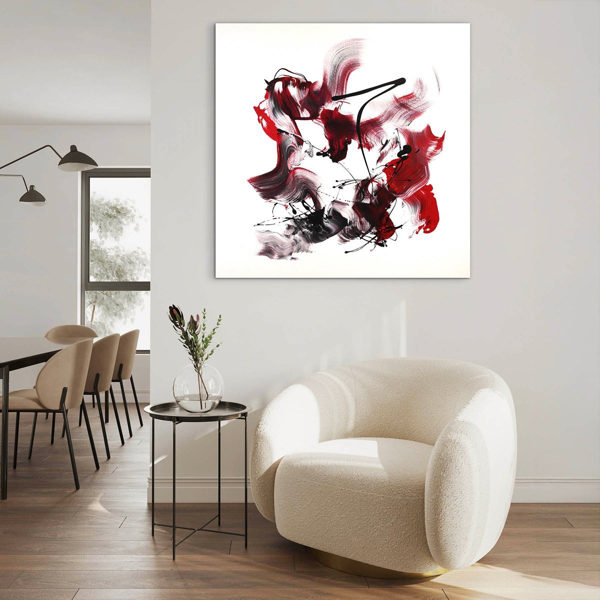 Rhythm In Red By Paresh Nrshinga Frsa, 43 X 43, Artwork For Sale On Artfinder
