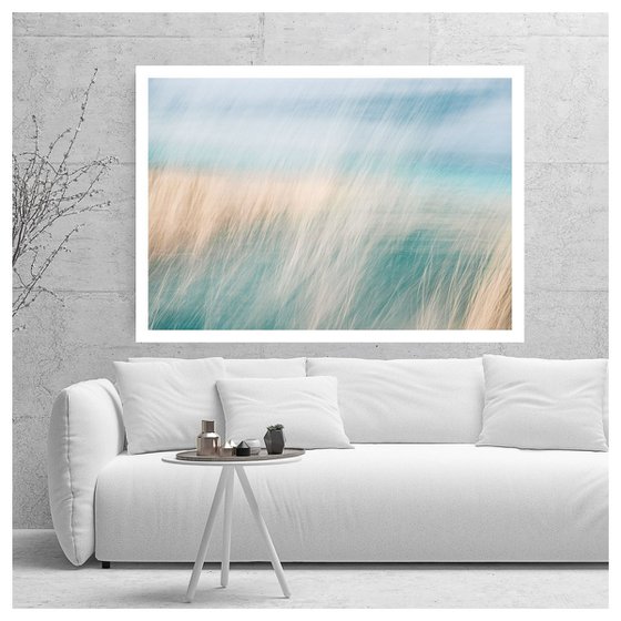 Lost in the Dunes I - Teal beach abstract on Canvas