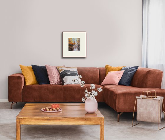 A forgotten umbrella in autumn