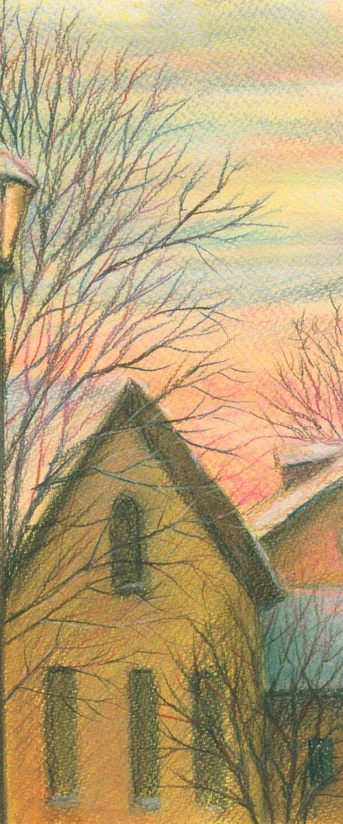 Winter Sketch #8 (Pink Sunset) by Vio Valova