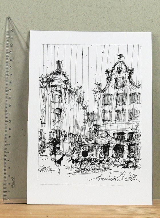 Amsterdam, Ink Drawing.