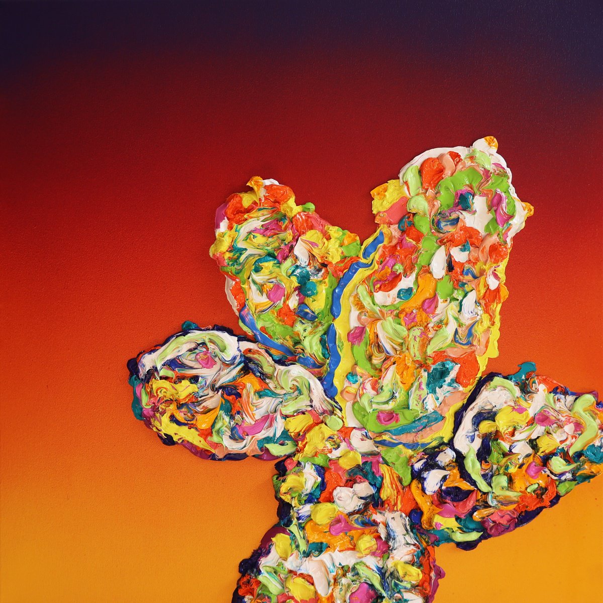 Impressionistic Botanical Oil Painting By Dominic Virtosu, 24 X 24, Lovely Cactus, Original Artwork