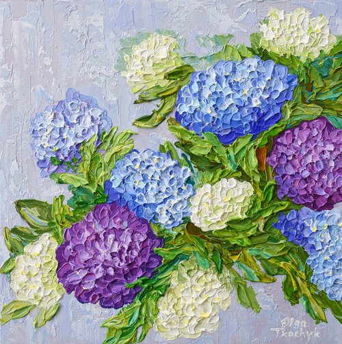 Colorful Hydrangeas by Olga Tkachyk