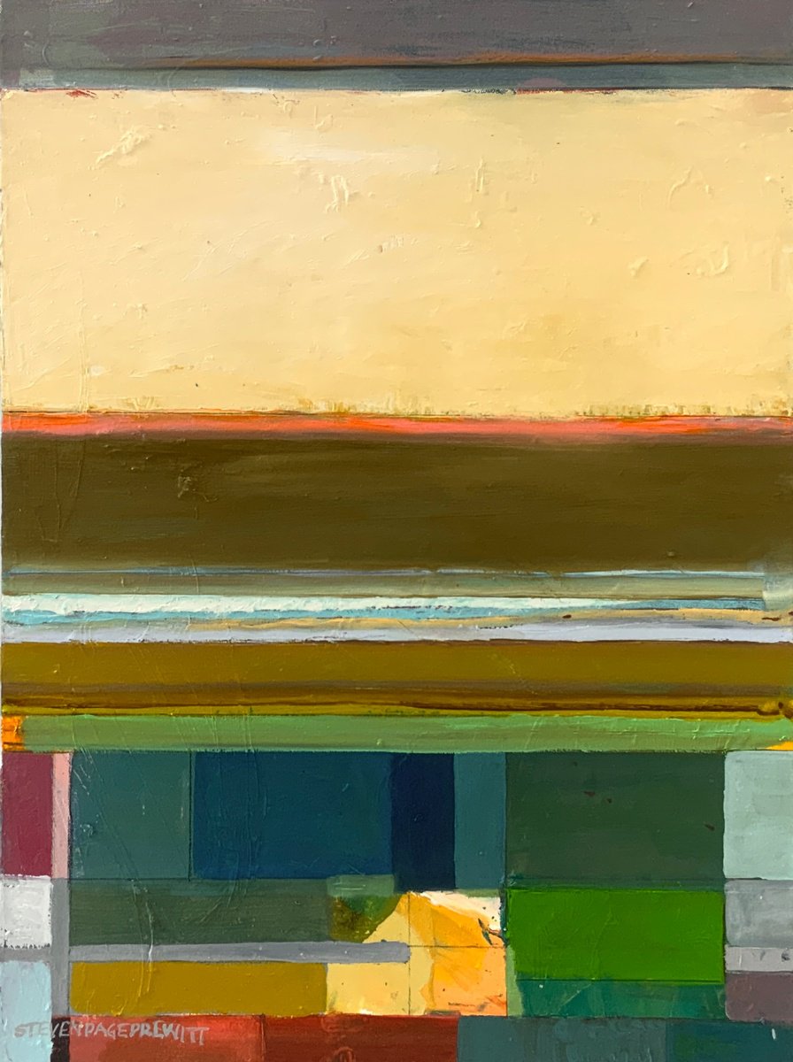 Impressionistic Abstract Oil Painting By Steven Page Prewitt, 18 X 24", Intercoastal 5 The Containers, Original Artwork