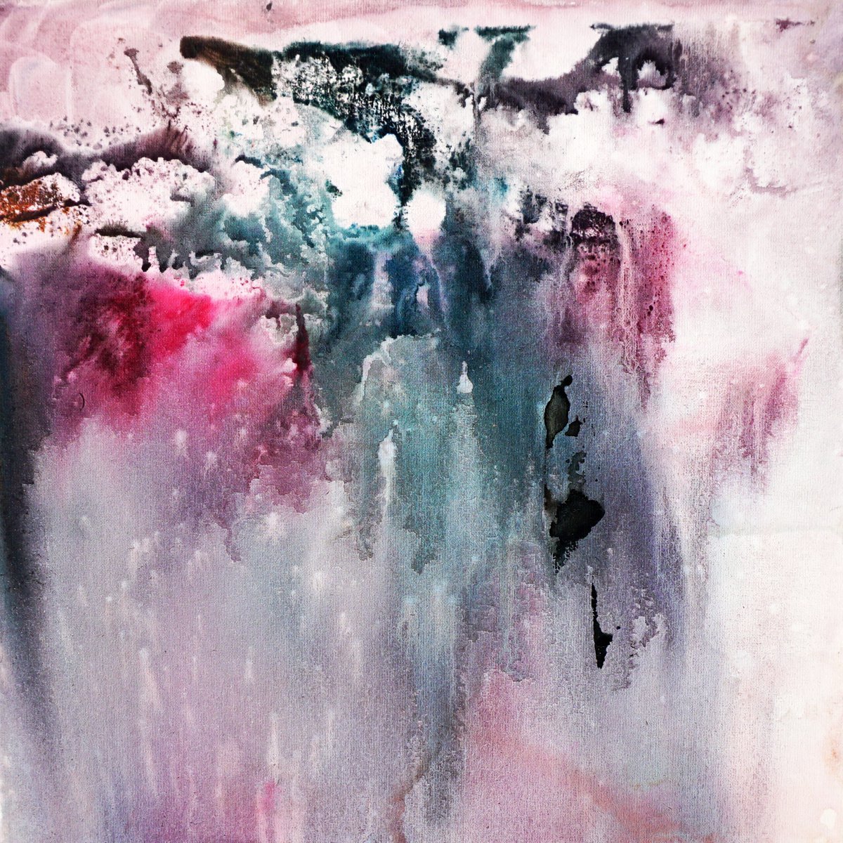 Abstract Watercolour By Jelena B, 12 X 12, Landscape 17.2, Original Artwork