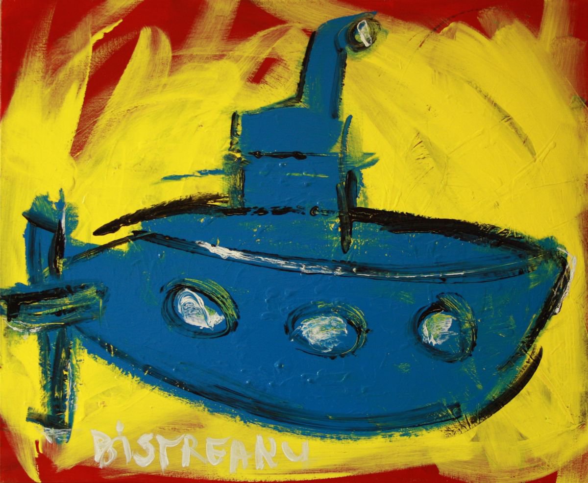 yellow submarine turned blue in the red sea by LUCIAN BISTREANU