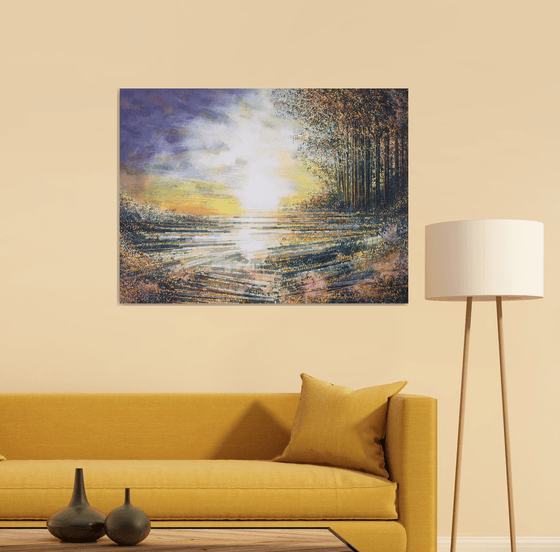 Forest Edge At Sunset