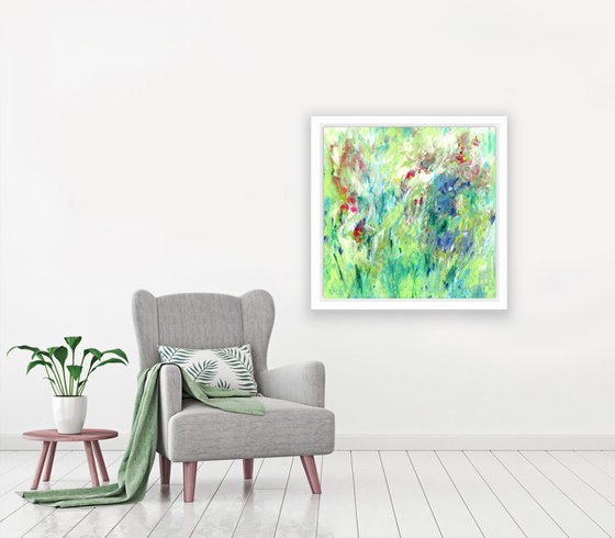 Lost In A Meadow - Abstract Floral art painting by Kathy Morton Stanion