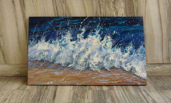 47.2” LARGE Seascape Painting “Waves”