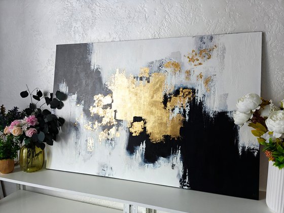 Black and white with gold