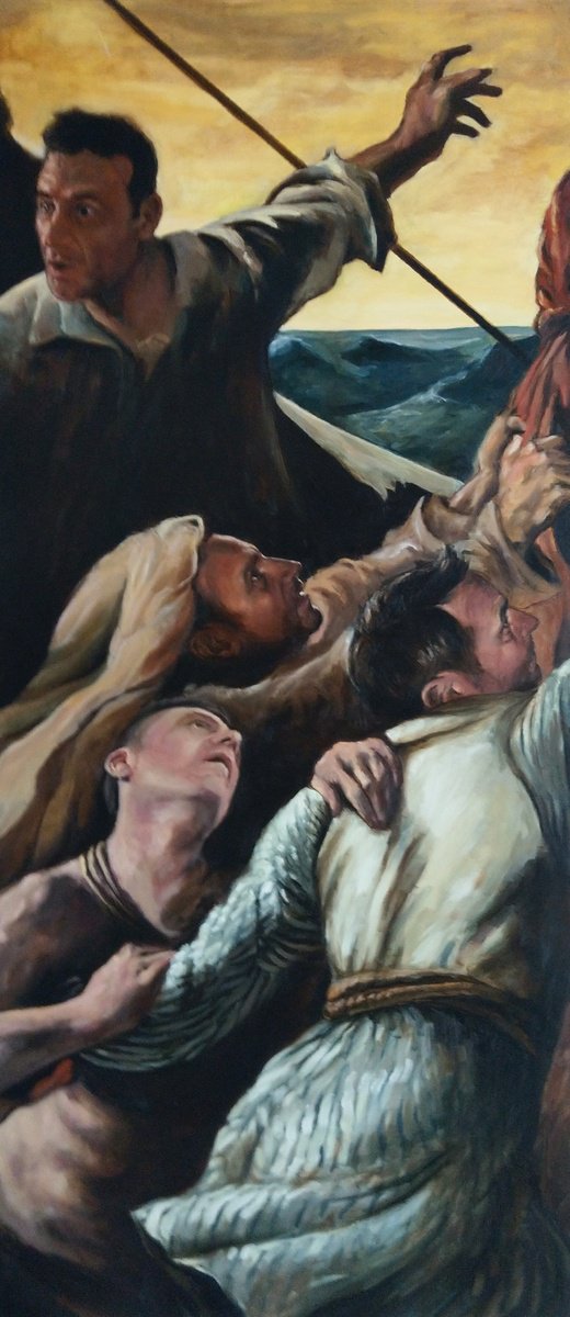 Photorealistic Oil Painting , Reinterpretare Dup? Gericault By Sebastian Beianu, 31 X 71, Artwork For Sale On Artfinder