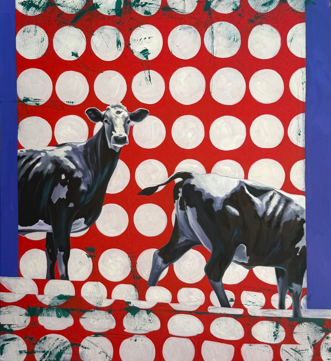 Abstract Animal Oil Painting By Elizaveta Pugacheva, 31 X 35, Transition, Original Artwork