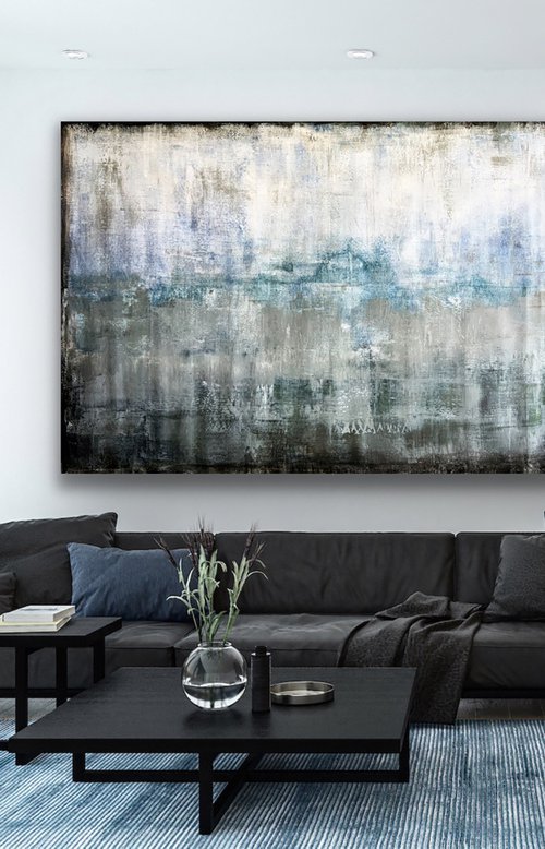Deconstruction Of Cool Neutrals (XXL 58x90in) by Robert  Tillberg