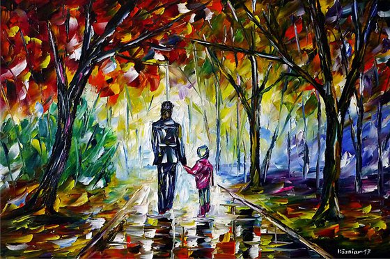 Father with daughter in the park