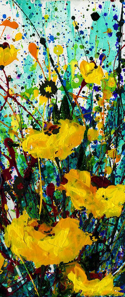 Golden Beauty  -  Abstract Flower Painting  by Kathy Morton Stanion by Kathy Morton Stanion